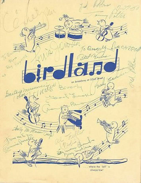 Автографы джазовых исполнителей клуба Birdland